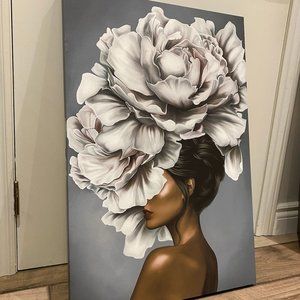 White Flower Canvas Art